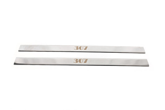 Carmos Door Sill Protectors (2 pcs, Stainless Steel) for Peugeot 307 2001-2008 - image 2