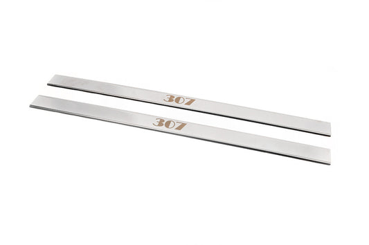 Carmos Door Sill Protectors (2 pcs, Stainless Steel) for Peugeot 307 2001-2008 - image 1