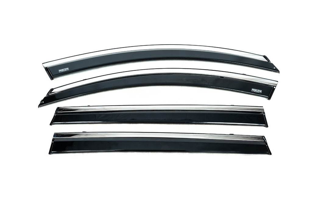 Windbreakers with chrome (4 pcs, Niken) for Chery Tiggo 8 - Reelken Auto