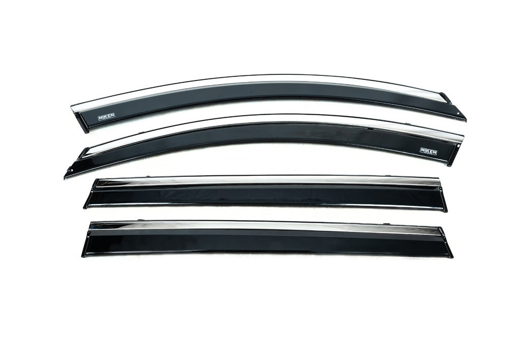 Window deflectors with chrome trim (4 pcs, Niken) for Chery Tiggo 8 2017- - image 1