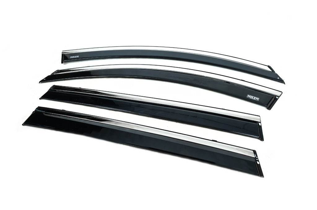 Windbreakers with chrome (4 pcs, Niken) for Chery Tiggo 8 - Reelken Auto