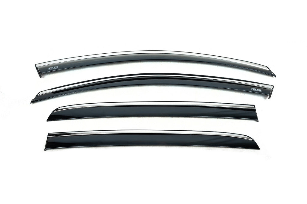 Window Deflectors with Chrome Trim Niken (HB, 4 pcs) for Volkswagen Golf 6 2008-2014 - image 3