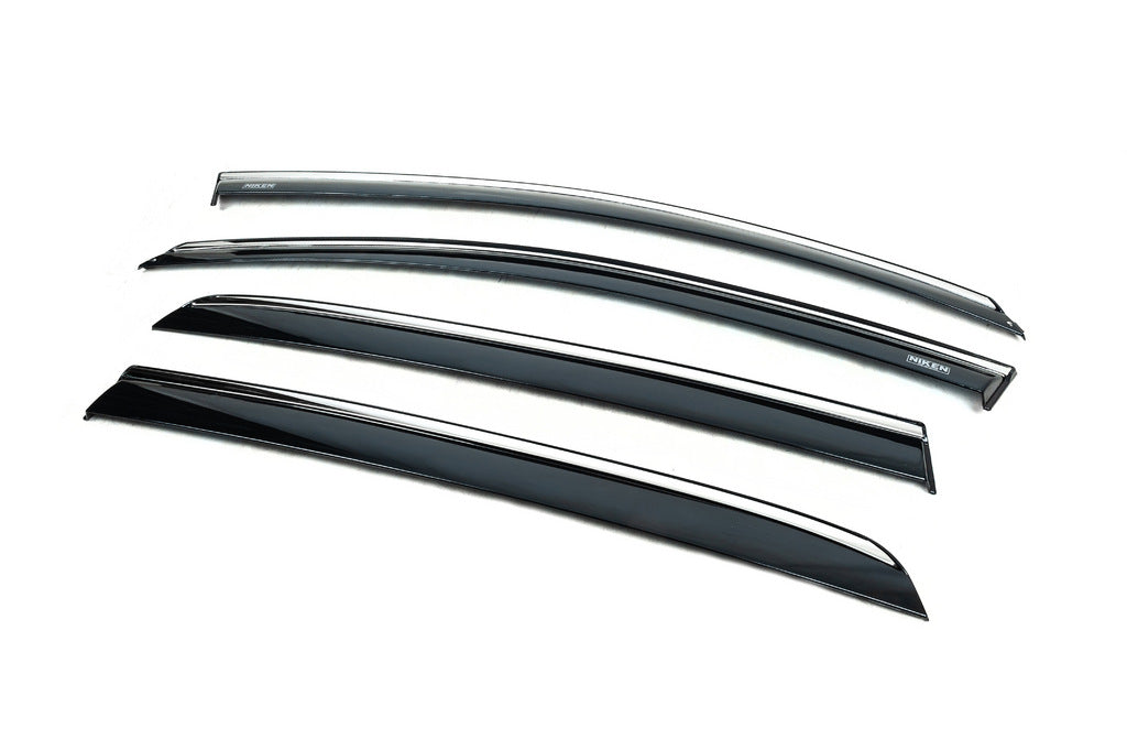 Window Deflectors with Chrome Trim Niken (HB, 4 pcs) for Volkswagen Golf 6 2008-2014 - image 4