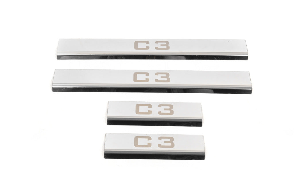 Door Sill Covers (4 pcs, Carmos) for Citroen C-3 2009-2016 - image 2