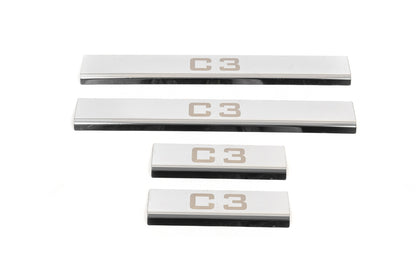 Door Sill Covers (4 pcs, Carmos) for Citroen C-3 2009-2016 - image 2