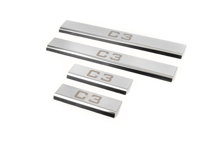 Door Sill Covers (4 pcs, Carmos) for Citroen C-3 2009-2016 - image 1