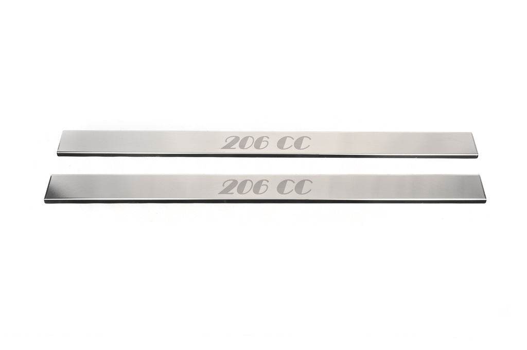 Door sills Carmos (2 pieces, stainless.) for Peugeot 206 - Reelken Auto