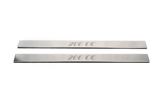Door sills Carmos (2 pieces, stainless.) for Peugeot 206 - Reelken Auto
