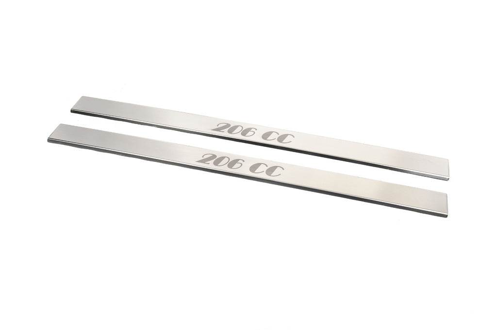 Door sills Carmos (2 pieces, stainless.) for Peugeot 206 - Reelken Auto