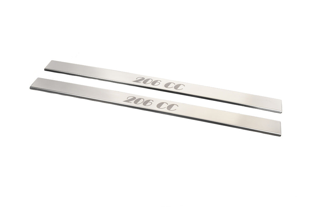 Carmos Door Sill Protectors (2 pcs, Stainless Steel) for Peugeot 206 1998-2024 - image 1