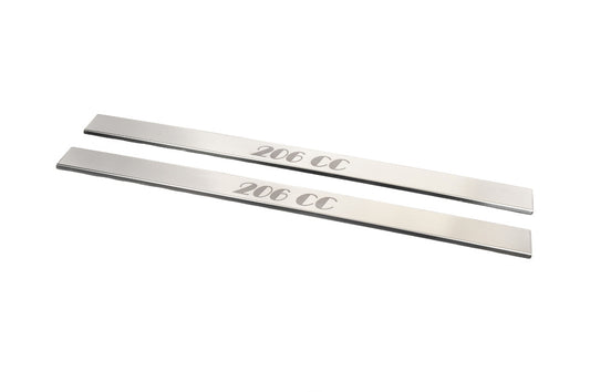 Carmos Door Sill Protectors (2 pcs, Stainless Steel) for Peugeot 206 1998-2024 - image 1