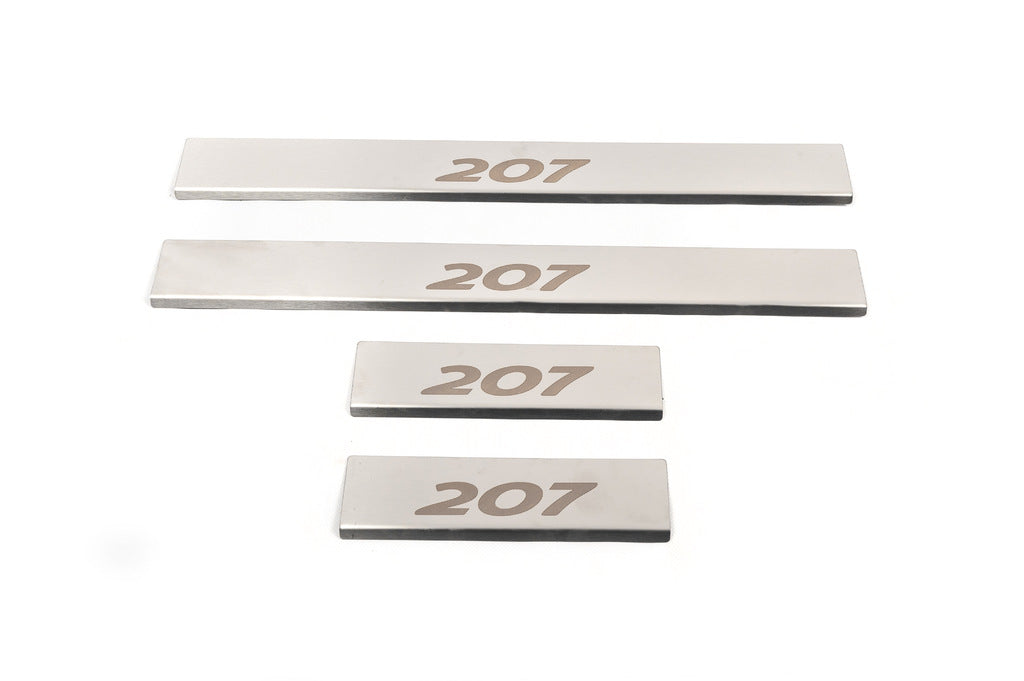 Carmos Door Sill Protectors (4 pcs, Stainless Steel) for Peugeot 207 2006-2014 - image 3