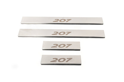 Carmos Door Sill Protectors (4 pcs, Stainless Steel) for Peugeot 207 2006-2014 - image 3