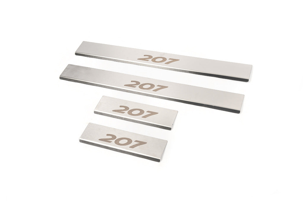 Carmos Door Sill Protectors (4 pcs, Stainless Steel) for Peugeot 207 2006-2014 - image 6