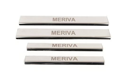 Carmos Door Sill Protectors (4 pcs, Stainless Steel) for Opel Meriva 2002-2010 - image 2