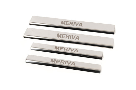 Carmos Door Sill Protectors (4 pcs, Stainless Steel) for Opel Meriva 2002-2010 - image 1