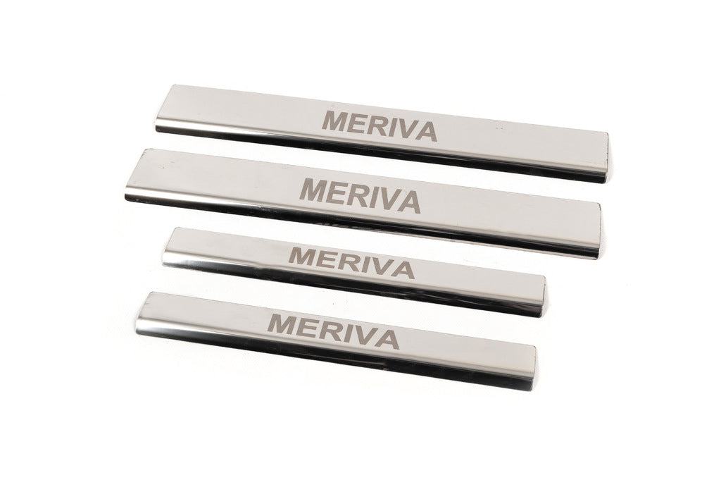 Carmos Door Sill Protectors (4 pcs, Stainless Steel) for Opel Meriva 2002-2010 - image 1