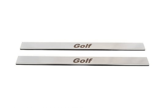 Door Sill Protectors Coupe Carmos (2 pcs, stainless steel) for Volkswagen Golf 4 1997-2006 - image 2