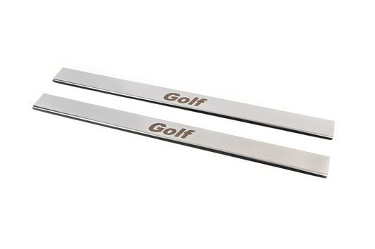 Door Sill Protectors Coupe Carmos (2 pcs, stainless steel) for Volkswagen Golf 4 1997-2006 - image 1