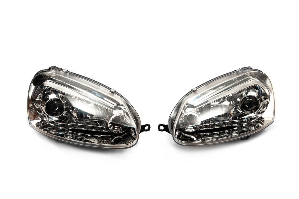 Front headlights with LED lights Silver (2 pcs) for Volkswagen Golf 5 2003-2009 - image 4