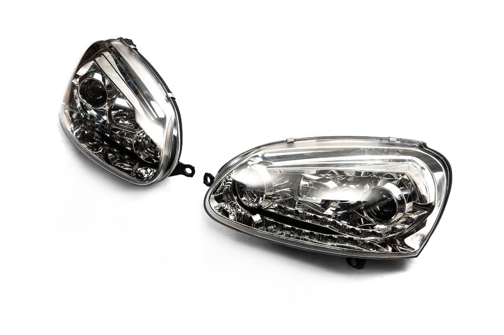 Front headlights with LED lights Silver (2 pcs) for Volkswagen Golf 5 2003-2009 - image 1