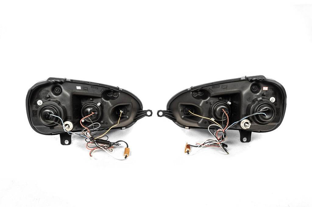 Front optics with LED lights Silver (2 pcs) for Volkswagen Golf 5 - Reelken Auto