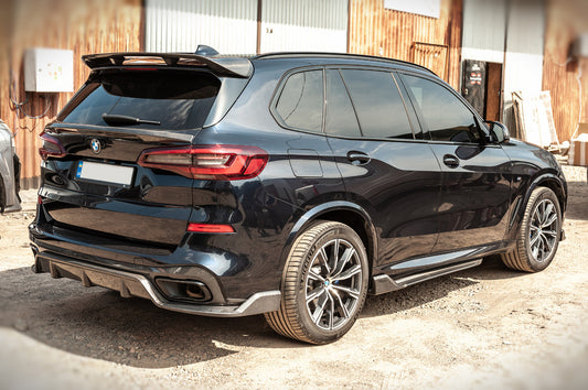 Rear bumper diffuser V2 (2018-2022, natural carbon) for BMW X5 G05 2019- - image 2