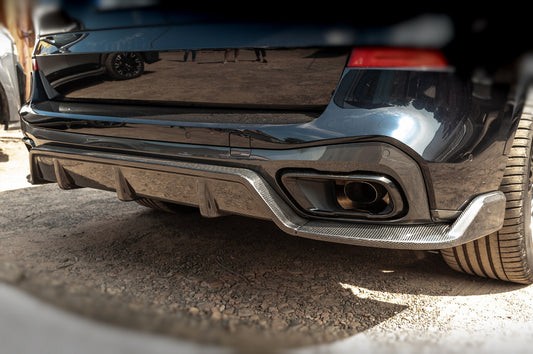 Rear bumper diffuser V2 (2018-2022, natural carbon) for BMW X5 G05 2019- - image 1