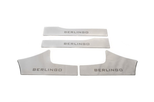 Carmos Stainless Steel Inner Door Sill Protectors for Citroen Berlingo 2008-2018 - image 2