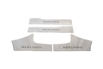 Carmos Stainless Steel Inner Door Sill Protectors for Citroen Berlingo 2008-2018 - image 2