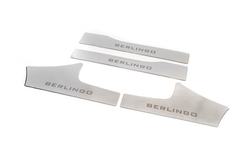 Carmos Stainless Steel Inner Door Sill Protectors for Citroen Berlingo 2008-2018 - image 1