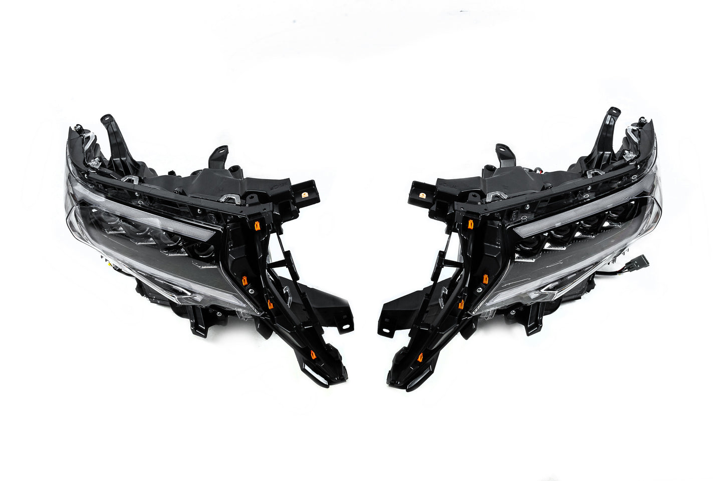 Front optics Lexus-design 4-LED V2 (2017+, 2 pcs) for Toyota Land Cruiser Prado 150 - image 1