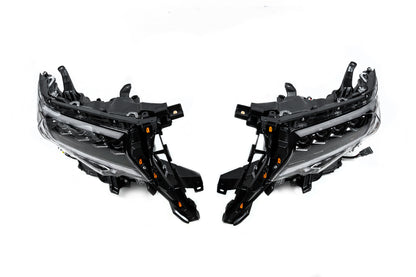 Front optics Lexus-design 4-LED V2 (2017+, 2 pcs) for Toyota Land Cruiser Prado 150 - image 1