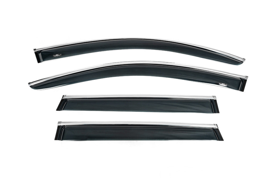 Window deflectors with chrome strip (4 pcs, HIC) for Porsche Cayenne 2010-2017 - image 4
