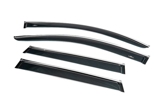 Window deflectors with chrome trim (4 pcs, HIC) for Volkswagen Touareg 2010-2018 - image 2