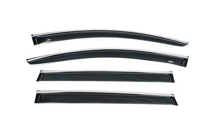 Window deflectors with chrome trim (4 pcs, HIC) for Audi Q7 2005-2015 - image 4