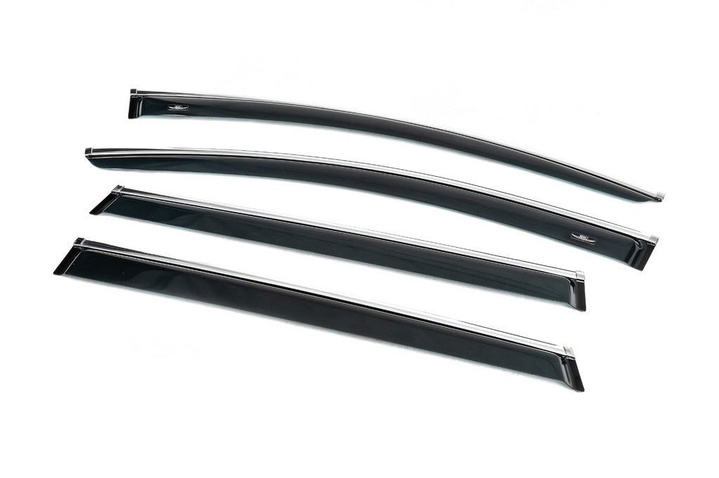 Window deflectors with chrome trim (4 pcs, HIC) for Audi Q7 2005-2015 - image 9
