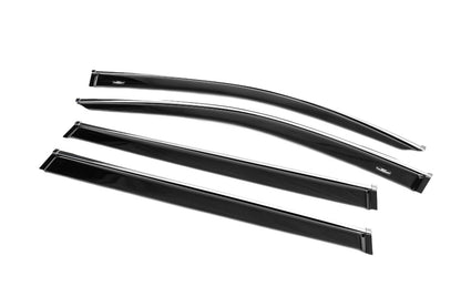 Window deflectors with chrome trim (4 pcs, HIC) for Toyota Highlander 2013-2019 - image 2