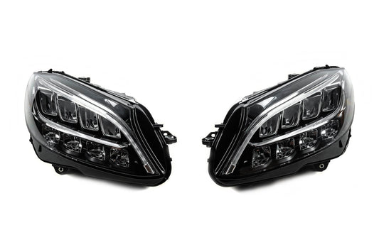 Front optics (2 pieces, restyling) for Mercedes C-class W205 2014-2021 - Reelken Auto