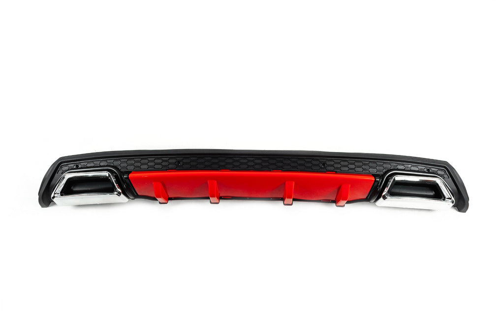 Universal rear diffuser DPT V-5 (ABS) (red + black gloss) - image 1