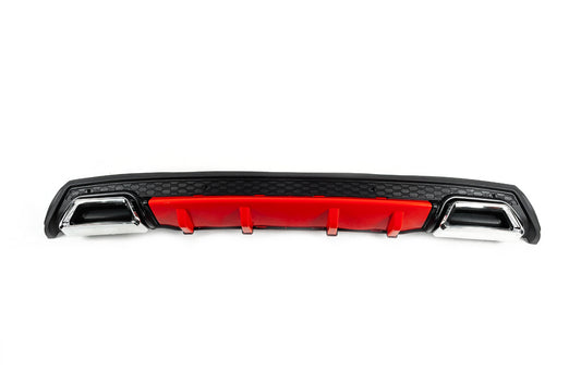 Universal rear diffuser DPT V-5 (ABS) (red + black gloss) - image 1