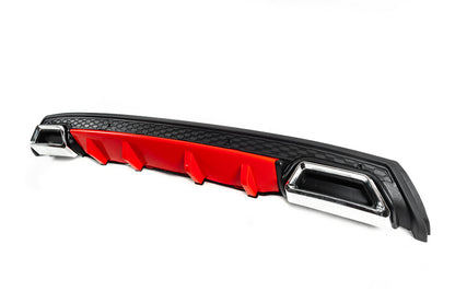 Universal rear diffuser DPT V-5 (ABS) (red + black gloss) - image 3