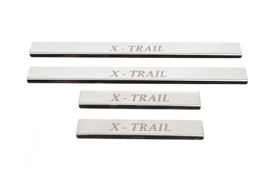 Carmos Door Sill Protectors (4 pcs, Stainless Steel) for Nissan X-trail T30 2002-2007 - image 2