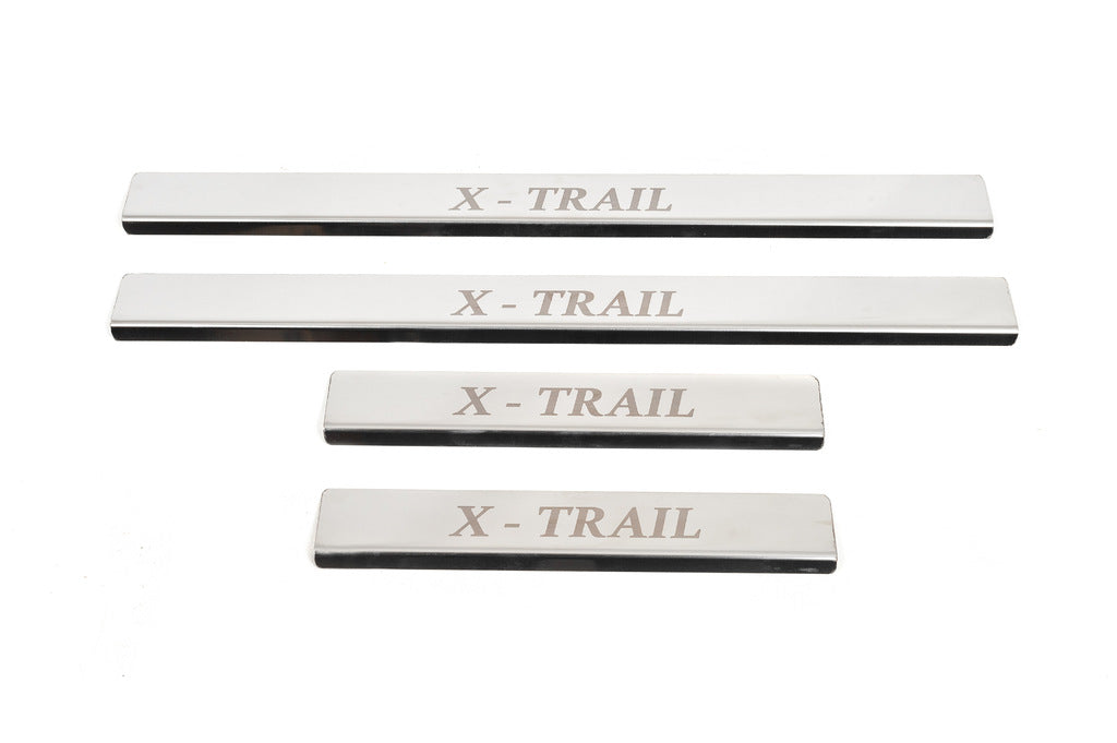 Carmos Door Sill Protectors (4 pcs, Stainless Steel) for Nissan X-trail T30 2002-2007 - image 2