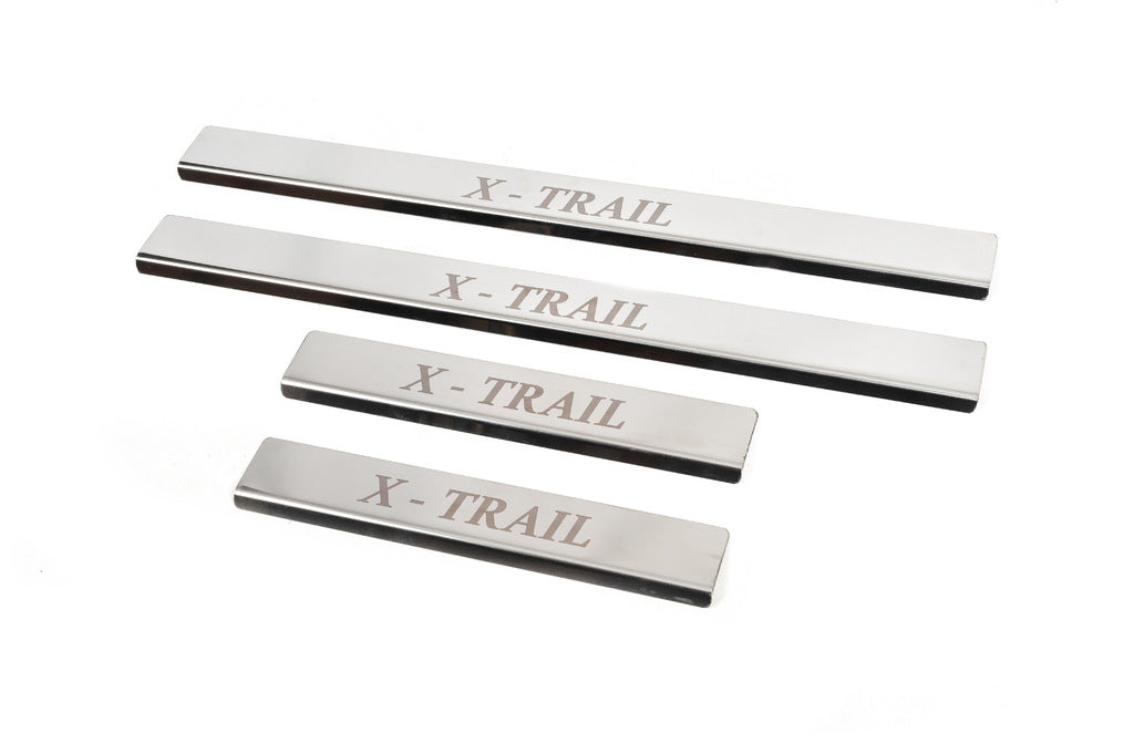 Carmos Door Sill Protectors (4 pcs, Stainless Steel) for Nissan X-trail T30 2002-2007 - image 1