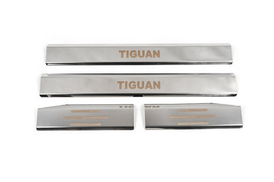 Carmos Stainless Steel Door Sill Covers (4 pcs) for Volkswagen Tiguan 2007-2016 - image 2