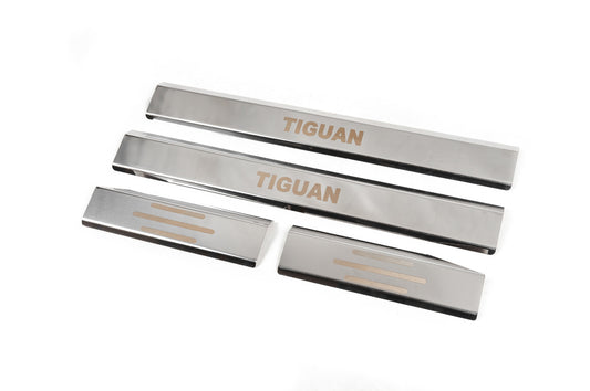 Carmos Stainless Steel Door Sill Covers (4 pcs) for Volkswagen Tiguan 2007-2016 - image 1