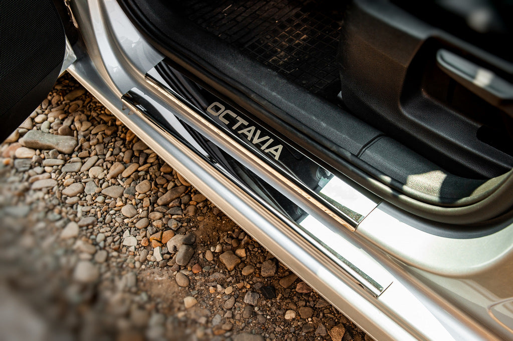 Door Sill Protectors Carmos V1 (8 pcs, Stainless Steel) for Skoda Octavia III A7 2013-2019 - image 5