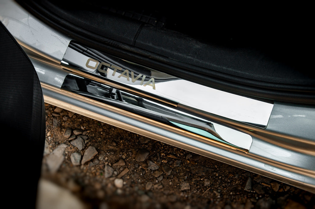 Door Sill Protectors Carmos V1 (8 pcs, Stainless Steel) for Skoda Octavia III A7 2013-2019 - image 6