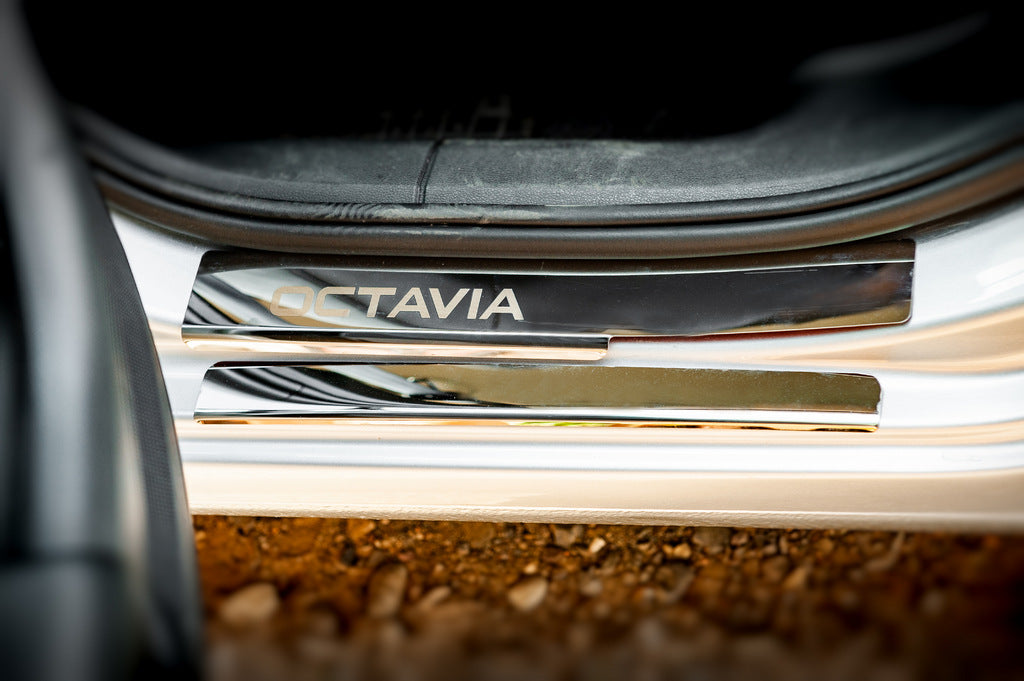 Door Sill Protectors Carmos V1 (8 pcs, Stainless Steel) for Skoda Octavia III A7 2013-2019 - image 7
